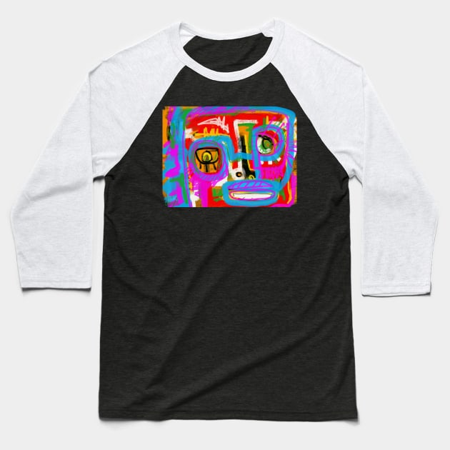 face Baseball T-Shirt by Angel Rivas